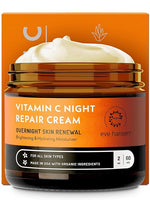 Vitamin C night repair cream jar with packaging on a white background
